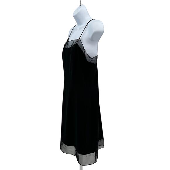 Richard Warren Petites Slip Dress WMNS SZ 10 Black Chiffon Sleeveless Thin Strap - Picture 3 of 5